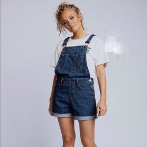 Clad & Cloth Dark Wash Shortalls